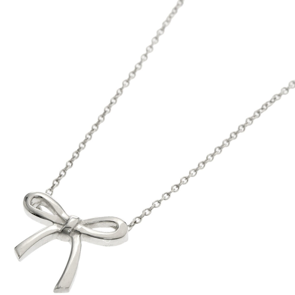 Tiffany & Co. Bow Ribbon Necklace, Silver, Women's.
